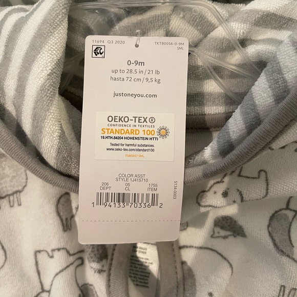 Baby teddy bear ear hooded Bath robe size 0-9 months Carters brand - Picture 3 of 3